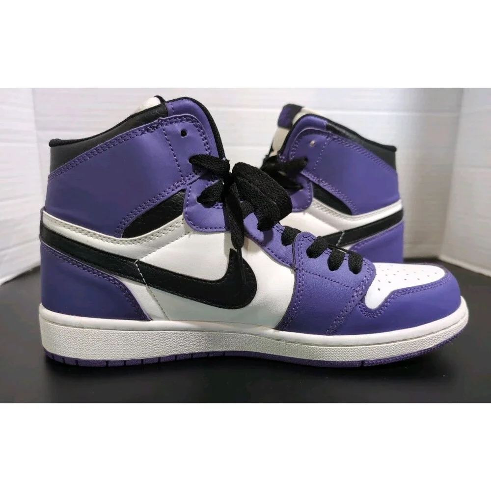 NIKE JORDAN 1 RETRO OG HIGH COURT PURPLE 2.0 MEN'S SIZE 8   EUC